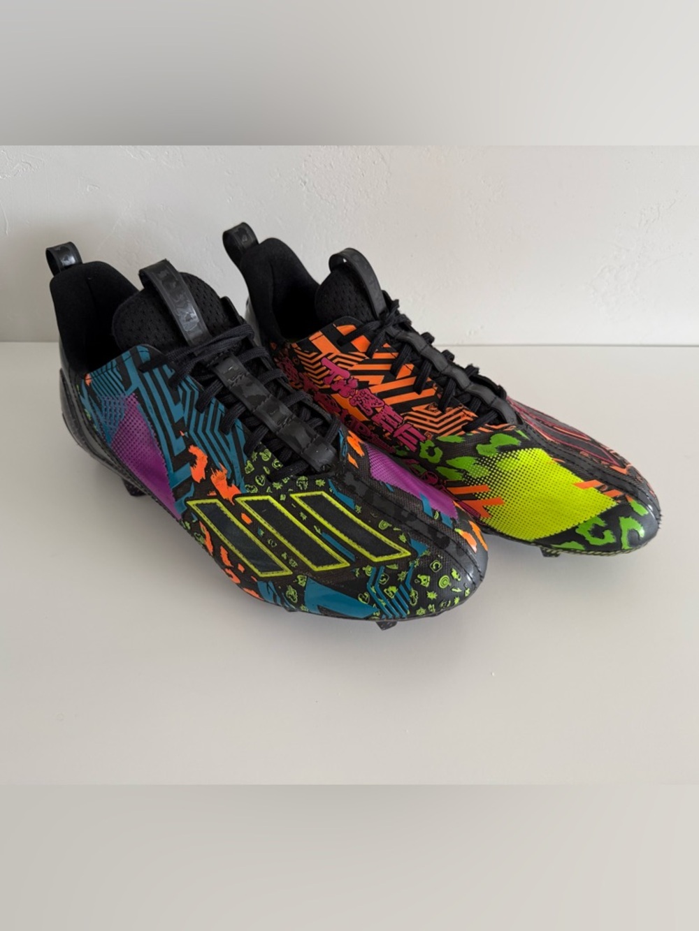 Adidas Adizero Theee Stripe Life Football Cleats Shoes Multi Color Size 10.5